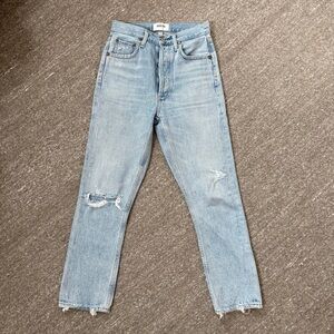 AGOLDE Women's Light Blue Distressed Jeans